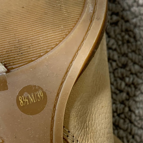 Lucky Brand Womens‎ Sandals Size 8.5M Brown Leather Slingback Peep Toe Heeled - Picture 8 of 9